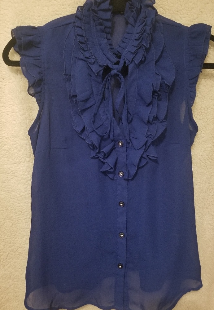 3/$15 Ruffle tie neck tank